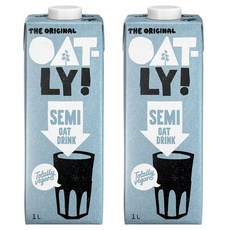 Oatly 영국 오틀리 세미 오트밀 귀리 우유 바리스타, 1L, 2개, 1L