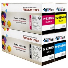 교세라 TK-5244 TK-5244KK P5026cdn M5526cdn M5526cdw 재생토너, 1세트, 검정,파랑,빨강,노랑