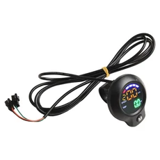 1개 전기 자전거 디스플레이 자동차 스쿠터 디지털 LCD 핸들 속도계 ​ 마일리지 라운드 컬러 스크린