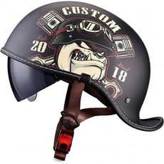 야구모자 캡 오토바이 하프헬멧 DOT 승인 여름 레트로 모자 for 성인용 남성 여성 크루저 스트리트 스쿠터 Moped Pull-Down Lens 퀵 릴리즈 버클 그외 각종 5, M(53-56CM), A