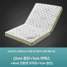 지구모든마켓 접이식매트리스 바닥매트리스 토퍼추천, 1cm, 리틀뱀부 8cm 4cm + 라텍스