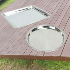 재받침대 화로 받침대 쟁반 안전 바닥보호 견고한 스텐 숯받이 데크 캠핑 불멍 화로대, 원형_9인치_(27지름x2.2높이), 1개