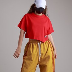 댄마샵 DMS 언발 반팔 크롭티 방송댄스복 줌바댄스복 에어로빅복