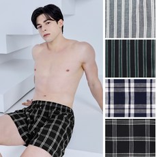 트라이 남성용 편안한 데일리 선염 트렁크팬티 4종세트
