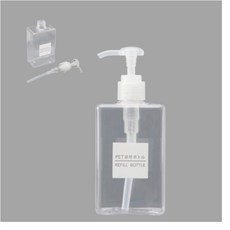 OW 욕실 리필공병 투명 통 사각 디스펜서 280ml 펌프용기 화장실, 1개