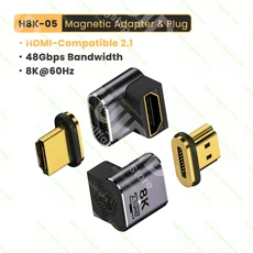 팔꿈치 HDMI 호환 2.1 남성-여성 TV 박스 용 자기 어댑터 PS5 USB 허브 고속 8K/60Hz 4K/120Hz 48Gbps eAR, 05 H8K-05