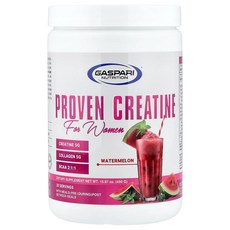 [해외직구] Gaspari Nutrition 가스파리뉴트리션 프로븐 크레아틴 포 우먼 워터멜론 15.87oz 450g 파우더 운동보충제 단일포장, 1, 450