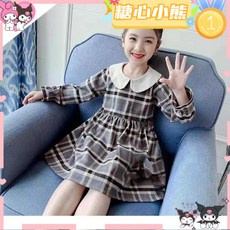 賣場新品秋冬新款洋裝女大童長袖洋裝女童秋裝洋裝女大童連衣裙寶寶新款韓版小女孩洋氣格子童裝兒童春秋公主裙子