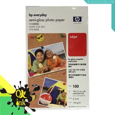 HP Everyday 半光面相片紙 10x15 cm 100張 噴墨印表機適用, 1個