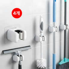 루블랑즈 다용도 무타공 청소도구 걸이 홀더, 4개, 화이트