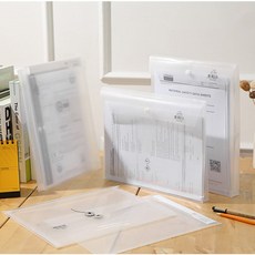 아톰 A4 단추형 서류봉투 FM107 세로형 반투명 종이 파일 보관 pp 홀더, E형 FM108(가로형)