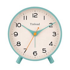 ECLATIS Tinload 11.4cm4.5인치 앤티크 레트로 아날로그 알람 시계 수동 조명이 있는 소형 무소음 책상 스누즈 거실 침실 침대 옆 책상용그린 30082, R-그린