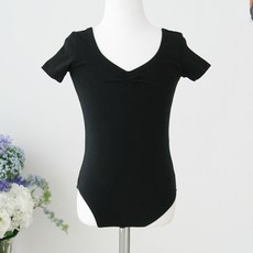 R331 검정 반팔 레오타드 유아 아동 발레복