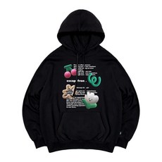 [이스케이프프롬] 3D 플라워 프린트 후드티 블랙