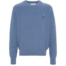 메종키츠네 로고 패치 골지 스웨터