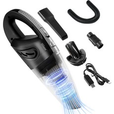 Hiluce 자동차 진공 휴대용 무선 휴대용 진공 청소기 고출력 습식 및 건식 USB 충전식 경량 무선 진공청소기 0.45L 용량 보관 가방 자동차/계단/반려동물 털용(, Hiluce 자동차 진공 휴대용 무선, 휴대용 진공 청