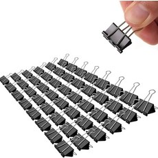 미디엄 불독 클립 60개 2.5cm(1인치) 실버 25mm 경첩 종이 공예 식품 가방 그림 사진용 금속 클램프, 0.75 Inch, 블랙-288개