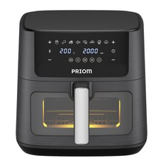 프리옴 저소음 에어프라이어 9L 대용량 보이는 투명 유리창, 블랙, AF-BLACK 9L