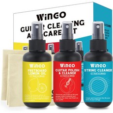 윙고 기타 클리닝 및 케어 키트 폴리시 앤 클리너 프렛보드 레몬 오일 기타 줄 클리너 기타 클리닝 및 유지 관리용 클리닝 천, 윙고 기타 클리닝 및 케어 키트 폴리시 앤 클리너 프렛