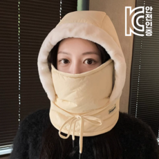 레츠굿 패딩 방한모자, 베이지, 1개