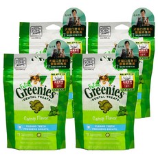 Greenies 健綠 貓咪潔牙餅, 2.1oz, 4個, 舒壓貓薄荷