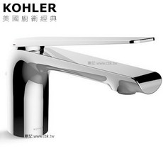 KOHLER Avid 臉盆龍頭 K-97345T-4-CP，簡約設計，陶瓷閥芯，鍍鉻表面，單把手, 1個