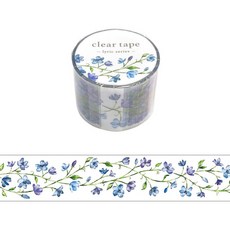 MIND WAVE 花卉系列 30mm PET 透明膠帶, 1個, 透明, 花2