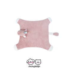 PetJoyfullife 寶寶安撫巾，柔軟舒適，可愛動物造型，輕巧易攜帶, 1個, 粉