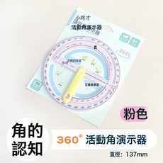 小怪才360度活動角多功能尺子角度尺學習用品幾何圖形尺量角尺, 1個, 360度活動角【粉色】:如圖所示