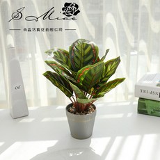 嘉義直發 仿真綠植盆栽 人造葉子 仿真綠植 小盆景 仿真綠植擺件 仿真植物 家居裝飾 仿真綠葉盆栽 辦公室盆栽, JH4095 仿真綠植盆栽（塑料盆）, 1個