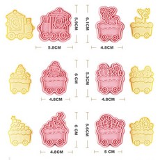 【Yi G Shop】造型餅乾模具 恐龍等多款餅乾模 6件套 烘焙工具 3D立體餅乾模具套裝, 1個, 聖誕E6件套