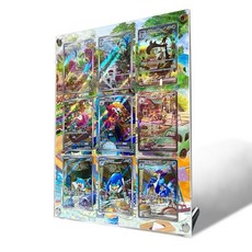 （本人繪製 非淘寶）朱紫御三家九連擴散式卡磚 #呆火鱷ar #欣葉喵ar #潤水鴨ar #魔幻假面喵sar, 不含卡片