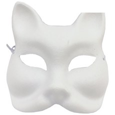 狐狸面具 空白面具 附鬆緊帶 DIY紙面具 兒童彩繪面具 萬聖節舞會動物面具, 1個