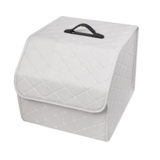 汽車後備箱收納箱 可折疊儲物整理盒 白色 小號, 白色無卡通收納箱-小號