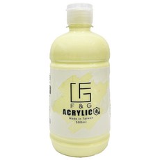 民安美術 F&G 壓克力顏料 500ml 馬卡龍色 快乾防水 耐光性佳 12色, 925奶油黃(六罐以上請選宅配)