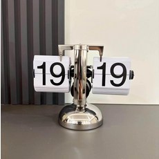 셀렉트하루 레트로 탁상 플립 시계 홈카페 감성 인테리어 소품, 8inch, 싱글 풋 화이트