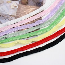 (인형소품) 코코 10mm 셔링스판 탄력레이스 스판탄력밴드, 애플그린, 1개