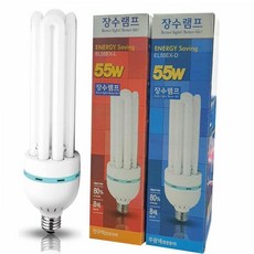 전구 전구조명 장수전구 55W 삼파장 59000EA 1EA, 전구색 오렌지색