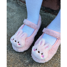 FROMBEBE 여아용 루미 토끼 LED 털 구두