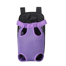 캔버스 휴대용 앞가방 접이식 기내 반입 강아지 고양이 이동 가방, 4. Purple, B. L, 1개