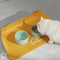 강아지 논슬립 방수 식기매트 냥이식기, 블루