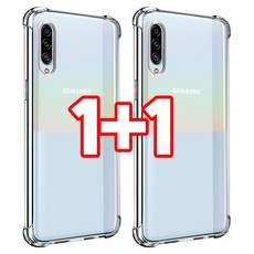 벌크온 1+1 갤럭시 A90 5G 범퍼핏 투명 에어 쿠션 젤리 기본 케이스