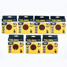 빈티지 가구 복원용 5인치 흡진 원형사포 벨크로 샌딩지 10개, #60(5매) NO.77232