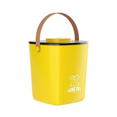 寵物智能儲糧桶 13L 真空儲糧桶 貓糧桶 大容量 寵物儲糧桶 飼料密封桶 真空桶 米桶 防潮桶 狗糧桶, 貓糧桶（亮黃）,13L, 1個