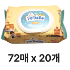 아이러브베베 물티슈 아이보리 캡형, 72매, 20개
