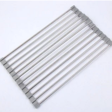 UFORE 不鏽鋼瀝水架，廚房水槽收納架 33x43cm, 灰色不鏽鋼（43*35）承重約15kg, 1個