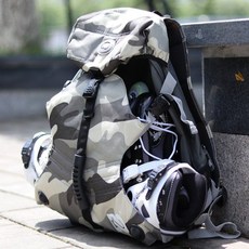 인라인 롤러스케이트 가방 스케이트 밀리터리 롤러브레이드 백팩 7. 블랙 (중사이즈) 1개, 1. 위장 녹색 (중사이즈) × 1개