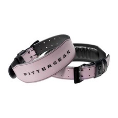 FITTERGEAR 25女款皮革健身腰帶 (深蹲 硬舉 握推 穩定核心 力量 訓練 舉重 護腰), 香芋色（贈送收納包一個）,XL