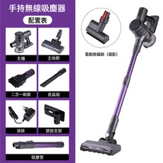 無刷馬達無線手持吸塵器 適用寵物毛髮清潔, 需自備轉接頭, 708紫  無刷無線吸塵器20kpa33