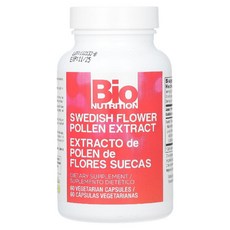 바이오뉴트리션 스웨덴산 꽃가루 추출물 500mg 피토스테롤 베지캡슐 60정, 1개